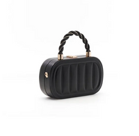 GUESS BORSETTA IN PELLE NERA TRACOLLA A CATENA CON MANICO INTRECCIATO E DETTAGLI ORO — immagine 2