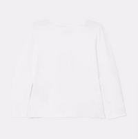 GUESS T-SHIRT MANCHES LONGUES BLANCHE AVEC LOGO BLEU ET FLEURS — immagine 2
