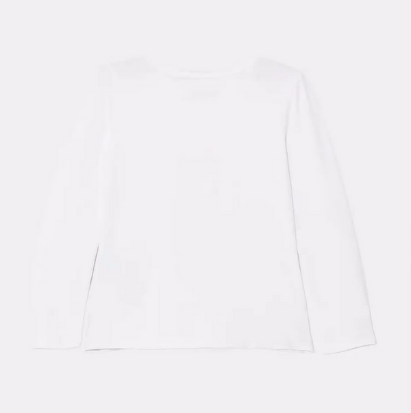 GUESS T-SHIRT MANICA LUNGA BIANCA CON LOGO BLU E FIORI