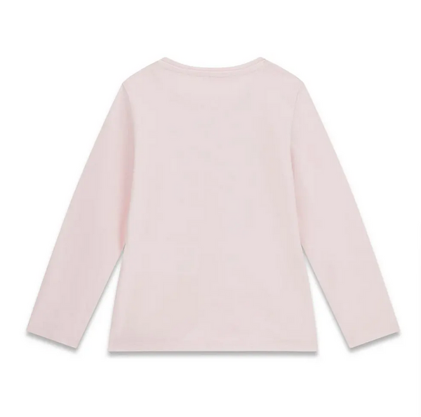 GUESS T-SHIRT MANICA LUNGA ROSA CON LOGO ARGENTO E FIORI