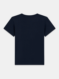 GUESS T-SHIRT MANICA CORTA BLU CON SCRITTA BIANCA E ORSETTO — immagine 2