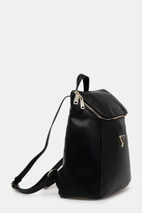 GUESS ZAINO IN PELLE NERO UNICA TASCA CHIUSURA CON ZIP IN ORO — immagine 2