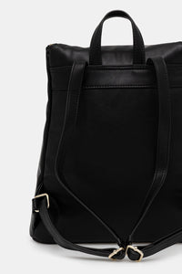 GUESS ZAINO IN PELLE NERO UNICA TASCA CHIUSURA CON ZIP IN ORO — immagine 3