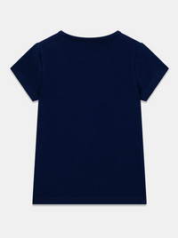 GUESS T-SHIRT MANCHES COURTES BLEU NUIT INSCRIPTION PAILLETÉE ET OURS — immagine 2