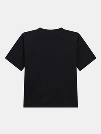 GUESS T-SHIRT MANICA CORTA NERA CON CLIP LOGO CENTRALE ARGENTO E NERO — immagine 2