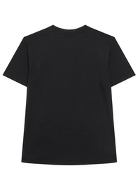 GUESS T-SHIRT MANICA NERA CON TOPPA GRIGIA E SCRITTA RICAMATA — immagine 2