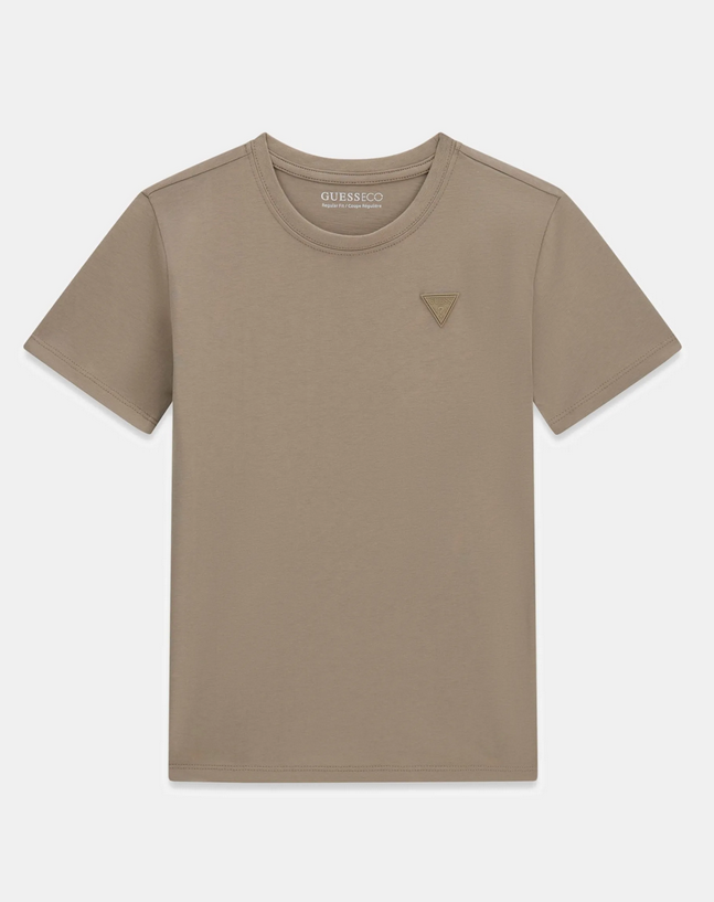 GUESS T-SHIRT MANICA CORTA PANNA CON LOGO PICCOLO COLOR CREMA