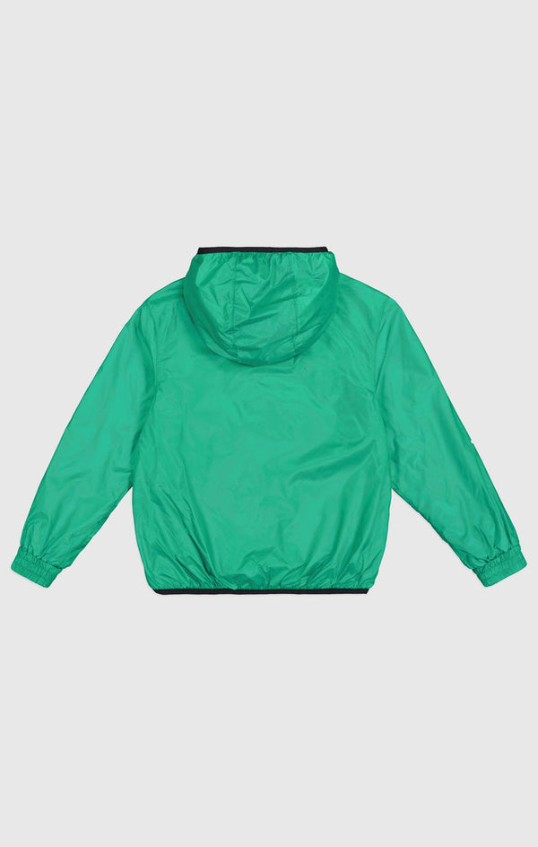 Champion Hooded Giacca a Vento Con Cappuccio Verde Bambino
