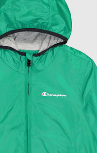 Champion Hooded Giacca a Vento Con Cappuccio Verde Bambino — immagine 3