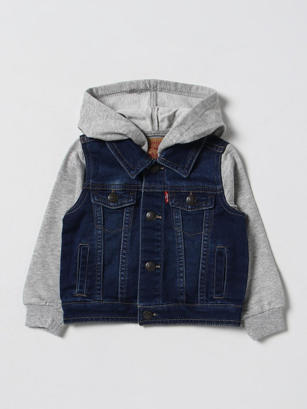 Levi's Kids Lvn Giacca Misto Jeans Grigio Blu Denim Bambini