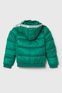 Guess Giubotto Con Cappuccio Verde Bianco Bambini Ragazzi — immagine 2