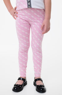 Guess Kids Leggings Rosa Bianchi Bambina — immagine 3
