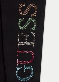 Guess Leggings Noir avec Strass Multicolores Enfant — immagine 3