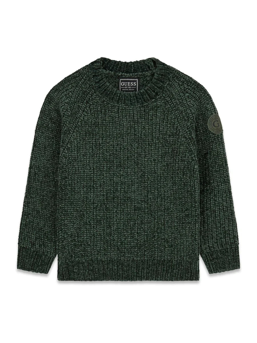 Guess Maglioncino Girocollo Verde Bambini
