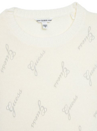 Guess Maglioncino Girocollo Bianco Logato Bambina — immagine 3