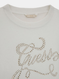 Guess Kids Pull Ras du Cou Blanc Or Fille — immagine 2