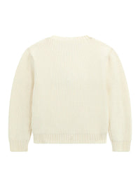 Guess Kids Pull col rond brodé blanc fille — immagine 2