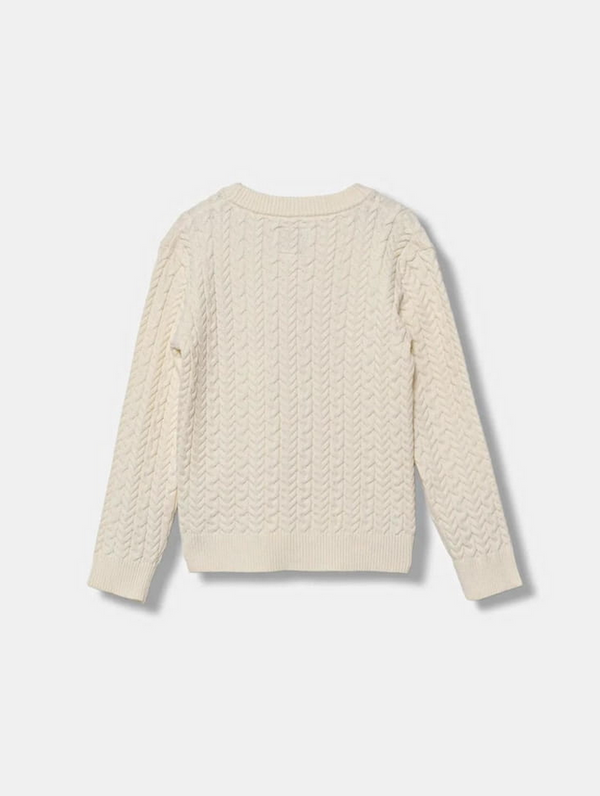 Guess Kids Maglioncino Girocollo Bianco Rosa Bambina