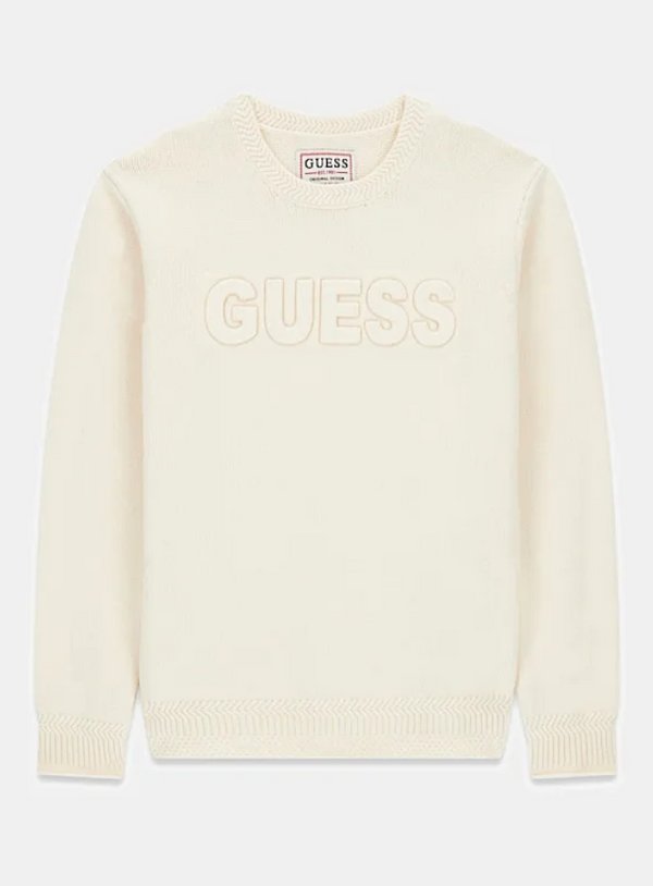 Guess Maglioncino Girocollo Bianco Bambino