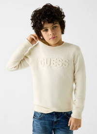Guess Pull Col Rond Blanc Enfant — immagine 3
