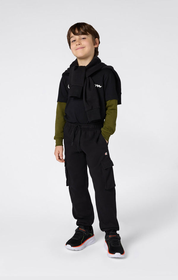 Champion Fleece Cargo Pantaloni Tuta Neri Bambini Ragazzi