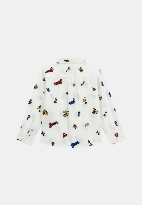 Guess Kids Camicia Bianca Logata Bambino