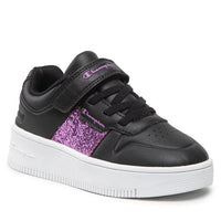 Champion Rebound Platform Spark Chaussures Noir Violet Enfant — immagine 3