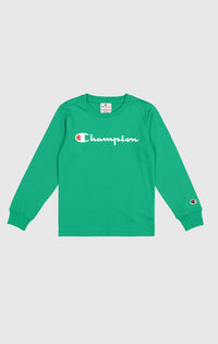 Champion T-shirt Manches Longues Verte Enfants — immagine 1