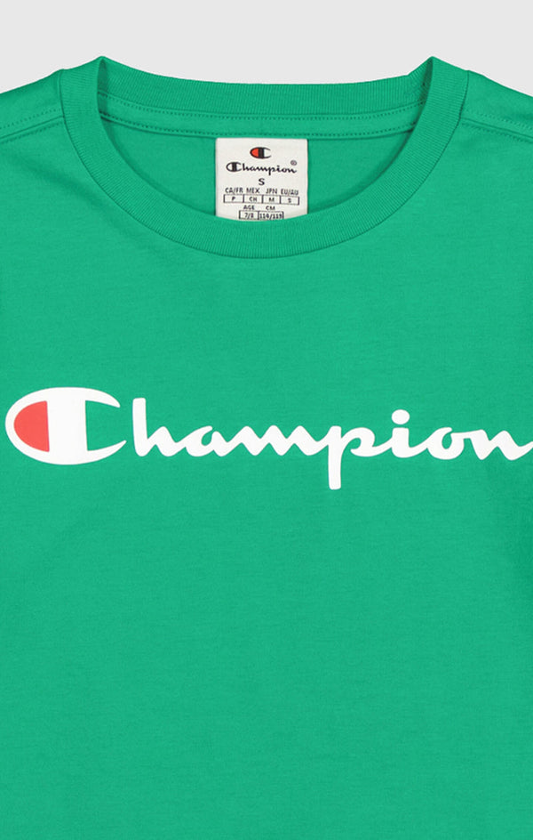 Champion Maglia a Maniche Lunghe Verde Bambini