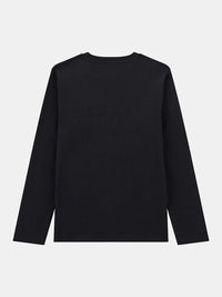 Guess Kids T-shirt Manches Longues Noire avec logo imprimé Enfants Garçons — immagine 2