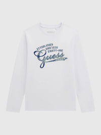 Guess Kids' Maglia a Maniche Lunghe Bianca — immagine 1