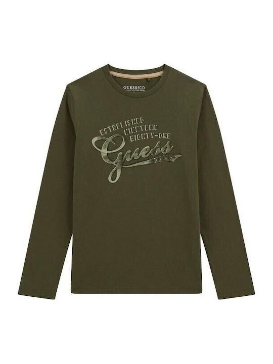 Guess Kids' Maglia a Maniche Lunghe Verde