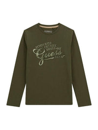 Guess Kids' Maglia a Maniche Lunghe Verde — immagine 1