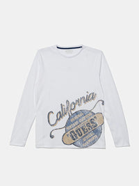 Guess Kids' Maglia a Maniche Lunghe Bianca — immagine 1