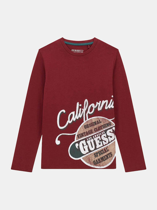 Guess Kids' Maglia a Maniche Lunghe Rossa