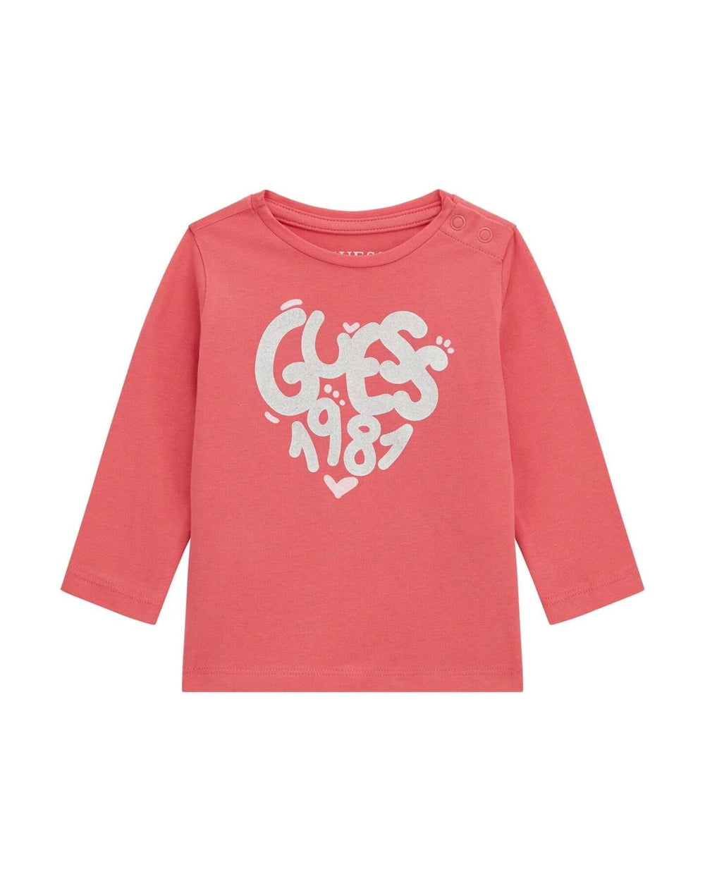Guess Infant Maglietta Manica Lunga Fucsia Bambina