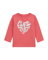 Guess Infant Maglietta Manica Lunga Fucsia Bambina — immagine 1