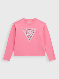 Guess Long Sleeve Maglietta Maniche Lunghe Total Pink Bambine Raagazze — immagine 1