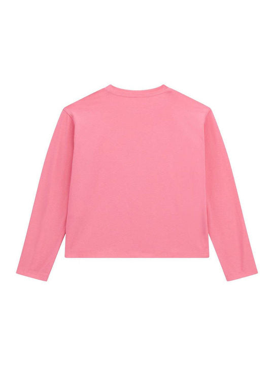Guess Long Sleeve Maglietta Maniche Lunghe Total Pink Bambine Raagazze