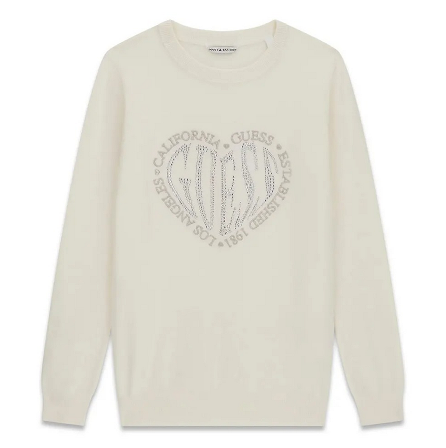 Guess Maglia Maniche Lunghe Panna Bambina