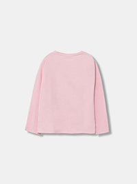 Guess High Low Ls T-shirt manches longues rose fille — immagine 2