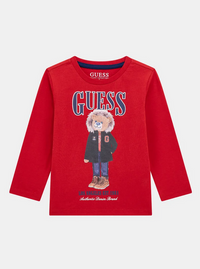 Guess Kids T-shirt Manches Longues Rouge Enfants — immagine 1