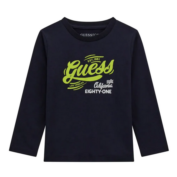 Guess T-shirt Maniche Lunghe Blu Bambini