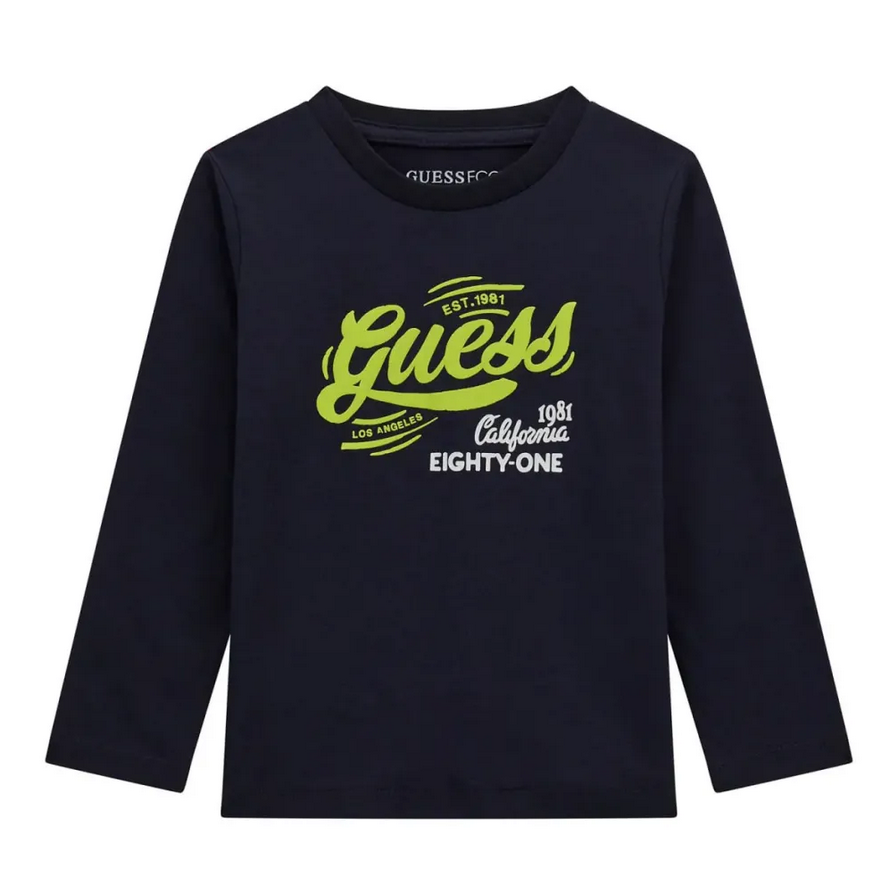 Guess T-shirt Manches Longues Bleu Enfant