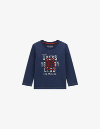 Guess T-shirt Manches Longues Bleu Enfants — immagine 1