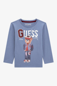Guess T-shirt Manches Longues Bleu Ciel Enfants — immagine 1