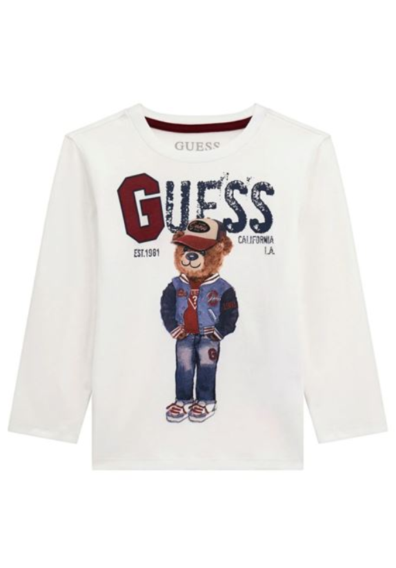 Guess T-shirt Manches Longues Blanche Enfants