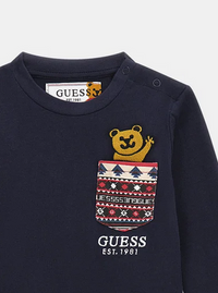 Guess Kids Maglietta Maniche Lunghe Blu Bambino — immagine 2