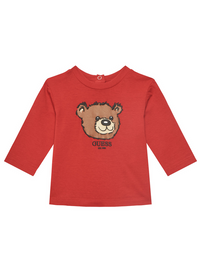 Guess T-Shirt Manches Longues Rouge Bébé — immagine 1