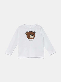 Guess T-Shirt Manches Longues Blanche Bébé — immagine 1